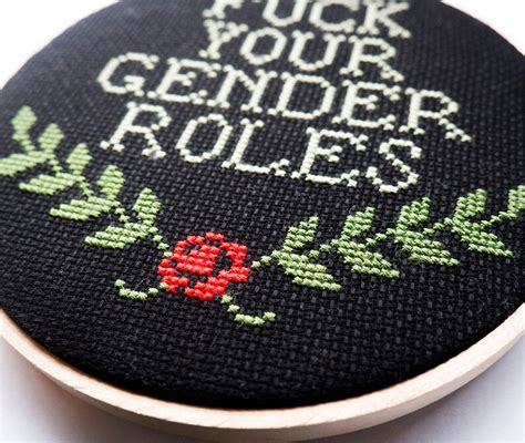 Fuck Your Gender Roles Modern Cross Stitch Pattern Black Pdf Etsy