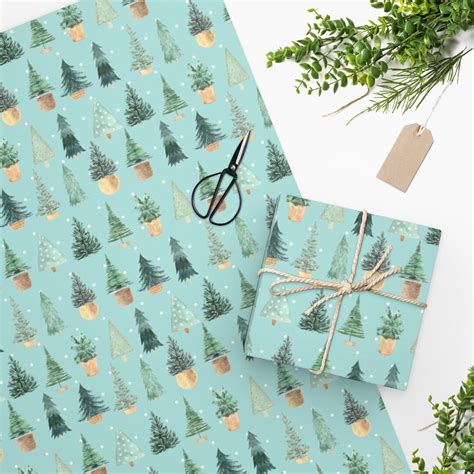 Soft Green Christmas Wrapping Paper Cute Christmas Tree T Wrap Pastel Green Wrapping Paper