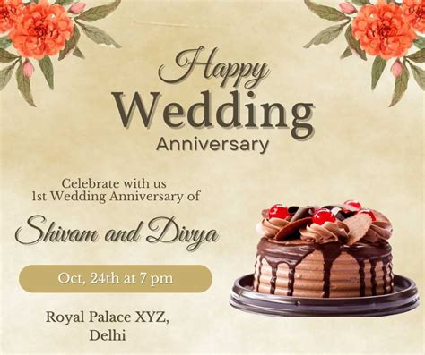 Classy Wedding Anniversary Invitation Card Download Shaadi Vibes