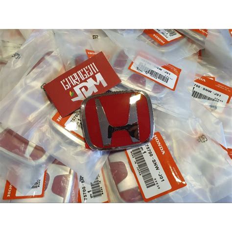 Emblema Vermelho Honda 75700-SNW-J01 New Civic e Crv Traseiro Old Fit ...