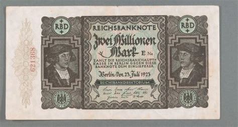 Reichsbanknote Millionen Mark Landesmuseum W Rttemberg