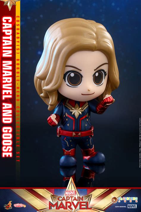 Hot Toys Cosb Captain Marvel Cosbaby S Bobble Head Series Captain Marvel And Goose
