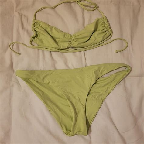 General Pants Light Green Bikini Set Top Size Depop