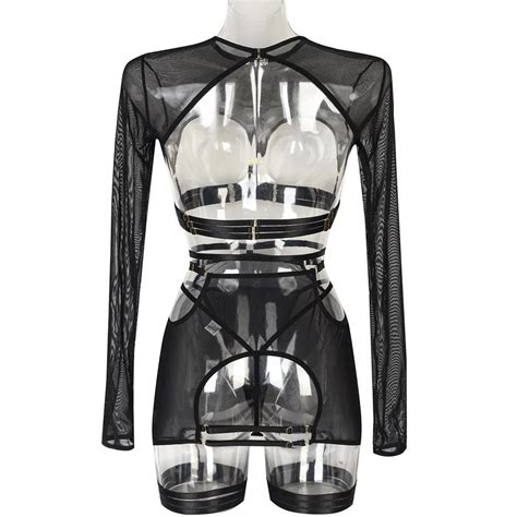 Erotic Lingerie Long Sleeve Top Hollow Bras Naked And Hot Playing Erotic Sets Sultry Women Sexy