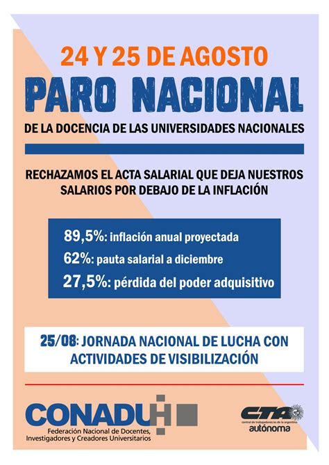 CONADU Histórica on Twitter 24 y 25 08 PARO NACIONAL DE LA