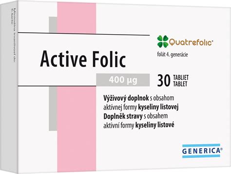 Active Folic výživový doplnok, 30 tablt. balenie ,Generica