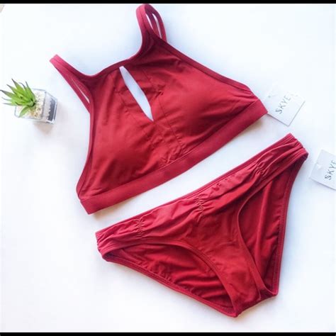 Skye Swimwear Swim Skye Swimwear Bikini High Neck Nwt Orange Poshmark