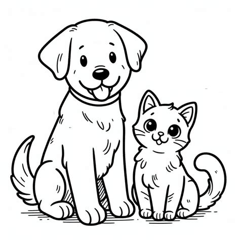 Gato E Cachorro Para Colorir - Desenhos de Gato e Cachorro para Colorir, Pintar e Imprimir - Colorir.Info