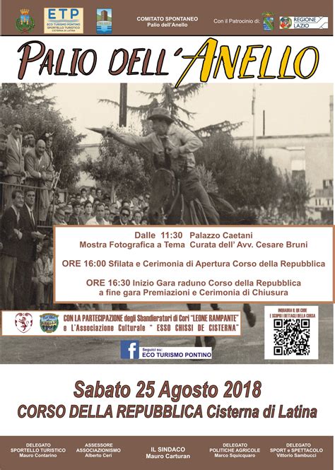 Cisterna Torna Il Palio Dell Anello Mostra Fotografica E Visite A