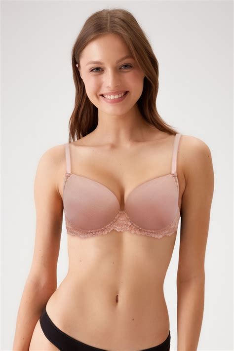 Pierre Cardin 2 li Ekonomik Paket Siyah Pink Nude 6807 Kansas Dantelli Micro Saten Sütyen Set D