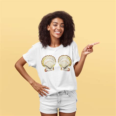 Whimsical Shell Mermaid Bikini Design Premium T Shirt White Etsy