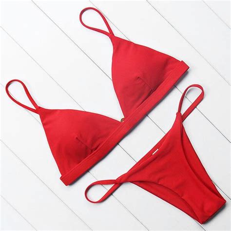 Bikini Tam Gi C M Nh N Gi N Triangle Basic Tanning Bikini Shopee Vi T Nam