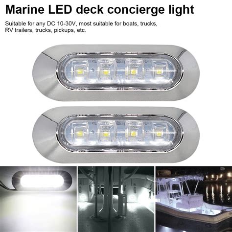 2x White Marine LED Light 18w LED Boat Lights T Top Lights FLOOD