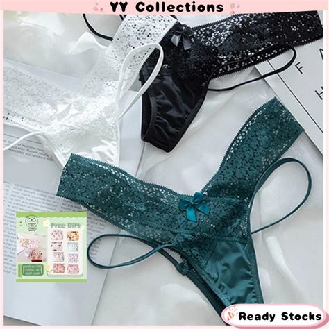Ready Stock Women Panties Underwear Low Rise Sexy Lace Stretchable Lingerie Seluar Dalam Seksi