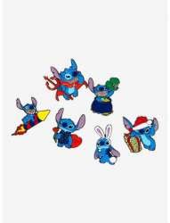 Complete Stitch Set Hot Topic Lilo Stitch Holidays Blind Box Loungefly Disney Pin