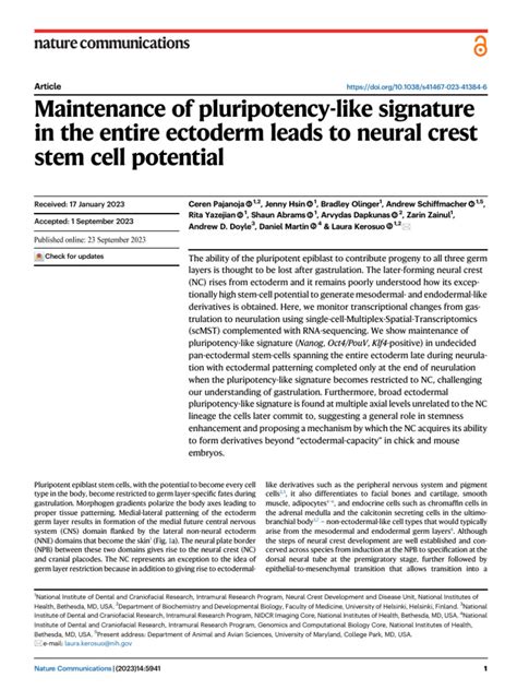 Maintenance Of Pluripotency Like Signature Pdf