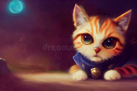 Fantasy Cat Painting Stock Illustration Illustration Of Domestic