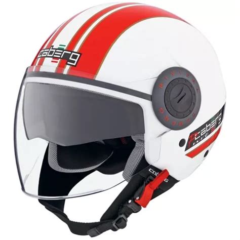 Casco Para Moto Abierto Con Visera Caberg Riviera V2 Pure White Y Red