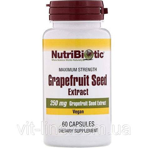 NutriBiotic экстракт семян грейпфрута 250 мг 60 капсул (ID#1553845614 ...