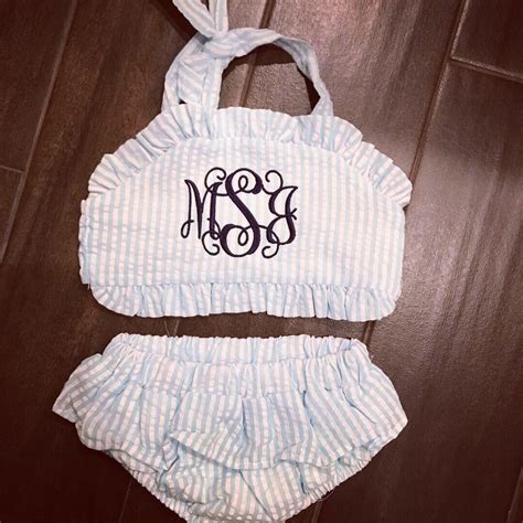 Girl Monogram Bikini Monogram Swim Suit Monogram Baby Baby Etsy