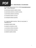 Exercícios sobre Período Composto por Subordinação | PDF | Jogos e ...