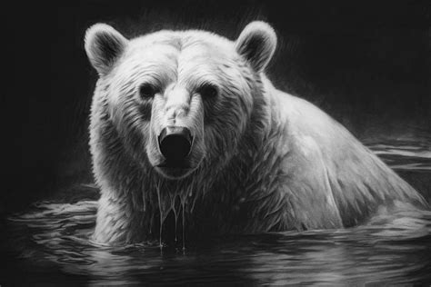 Polar Bear Charcoal Drawing Drawing By David Mohn Fine Art America