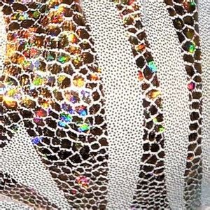 Mini Micro G String Bikini W Rhinestones Gold Paisley Holographic Foil On White Silver Mystique