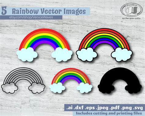 Rainbow SVG Rainbow Cut File Rainbow Clipart Rainbow PDF - Etsy