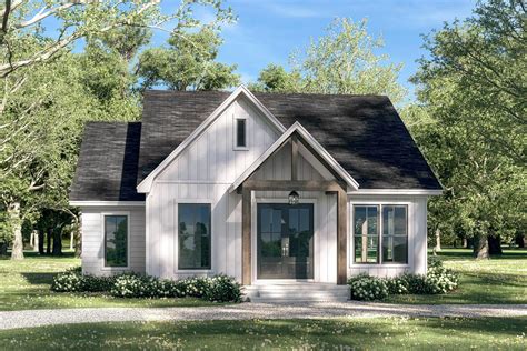 2 Bed Modern Farmhouse Cottage Home Plan Under 1400 Square Feet