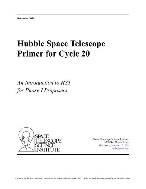 Primer Space Telescope Science Institute STScI