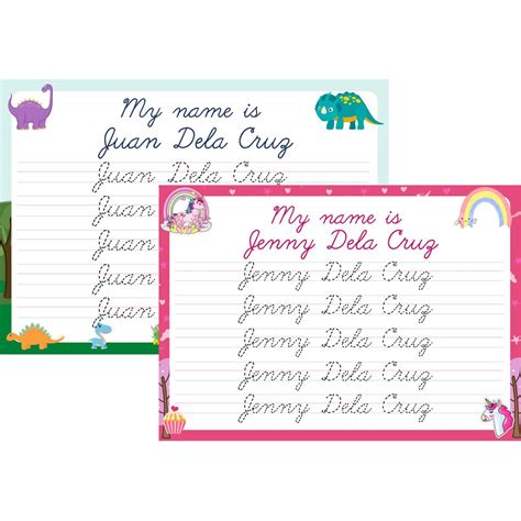 Cursive Name And Alphabet Tracing Mat Laminated 250 Microns Thick A4 Size Writing Activity