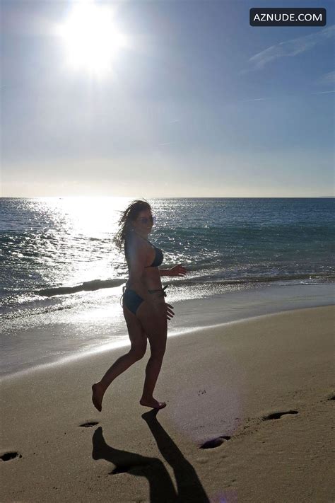 Imogen Thomas Sexy In A Chasing Summer Bikini Showing Gymnastic Skills On The Beach Aznude