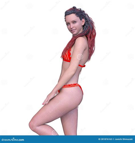 3D Rendering Of A Woman In Bikini Stock Illustration Illustration Of Gravure Laughing 281876163