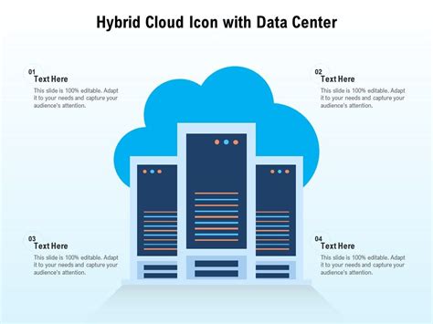 Hybrid Cloud Icon With Data Center Presentation Graphics