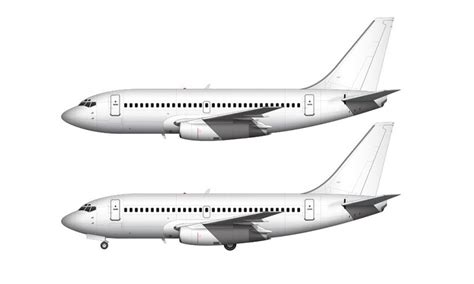 Boeing 737-200 blank illustration templates – Norebbo