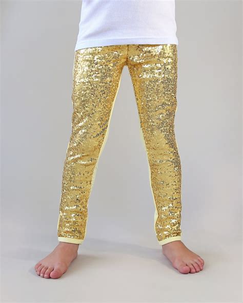 Gold Sequin Pants Gold Leggings Gold Sequin Leggings Etsy