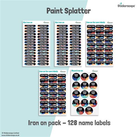 Paint Splatter Name Labels Name Labels Stickerscape