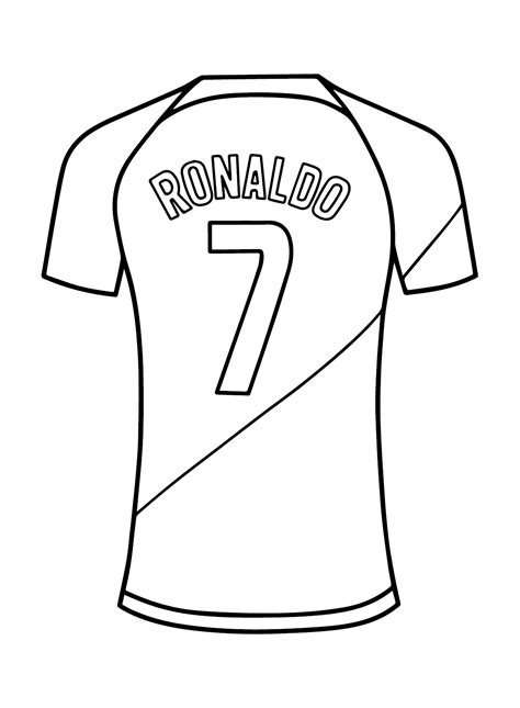 Cristiano Ronaldo Jersey kleurplaat - Gratis kleurplaten om te printen