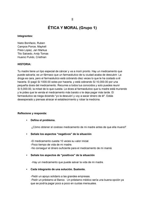 Ética Y Moral Grupo 1 Ética Y Moral Grupo 1 Integrantes Nieto