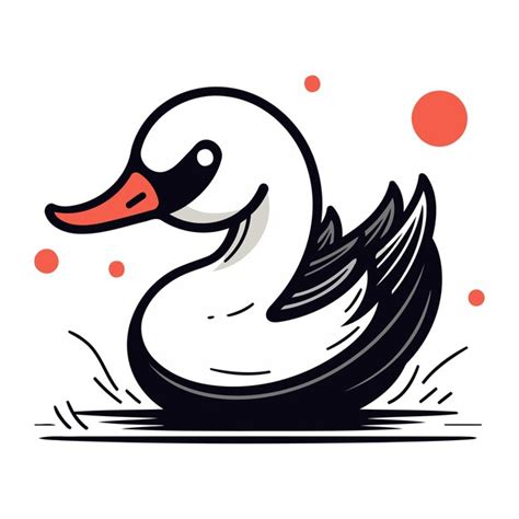 Ilustraci N Vectorial De Un Cisne Aislado Sobre Un Fondo Blanco