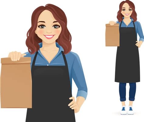 Woman In Apron Royalty Free Vector Image VectorStock