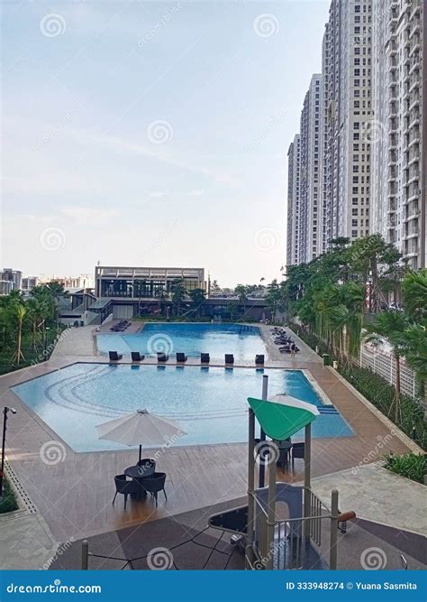 Swimming Pools are a Public Facility that is Easy To Find. Stock Photo