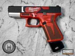 Milwaukee Tools Themed Glock 23 Cerakoted using Satin Aluminum, Armor ...