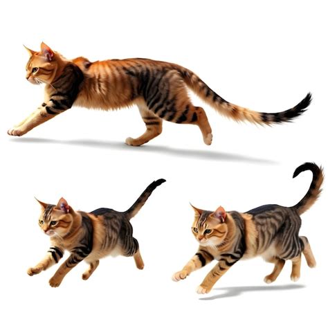 premium photo  cat   tail running   poses