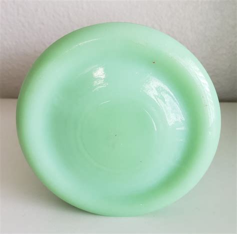 Jeannette Jadeite Jadite Green Glass Horizontal Ribbed Canister From