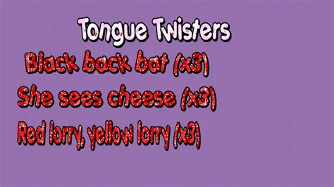 Tongue Twisters Youtube