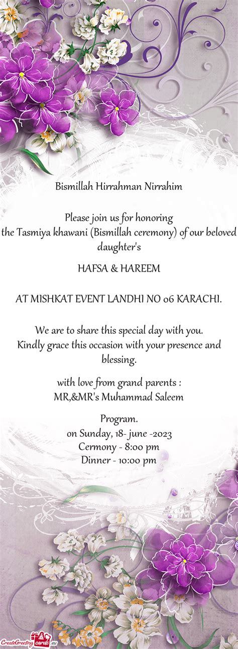 The Tasmiya Khawani Bismillah Ceremony Of Our Beloved Daughter S