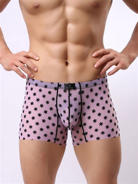 Black Sexy Lingerie Lycra Spandex Polka Dot Print Men Boxer Briefs Milanoo