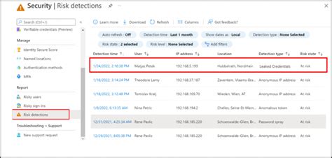 Leaked Credential Detection Report In Microsoft Entra Id