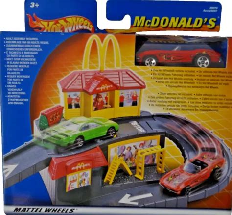 Mcdonalds Restaurant Hot Wheels Train Toy Car Set Racetrack Mattel New Picclick Uk